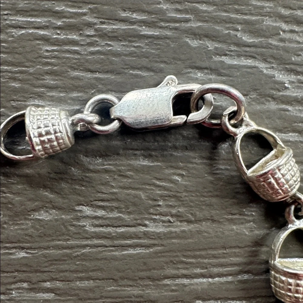 Silver tone 7” Nantucket Basket Bracelet - Picture 2 of 3